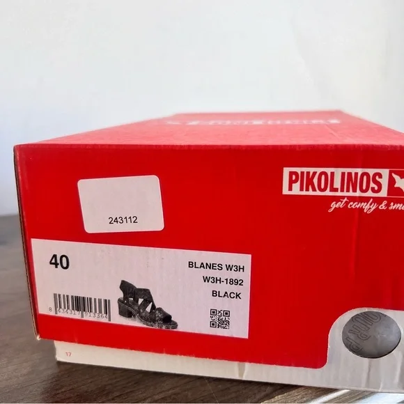 Pikolinos Blane Women's Leather Heeled Sandal Size 40 aka 9 #B1457